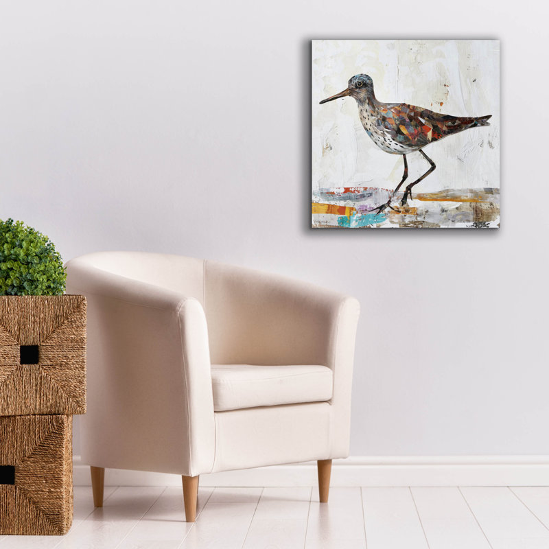 «Bird Collage» par Svetlana Aleynikova, art mural sur toile, H 26 po x l 26 po