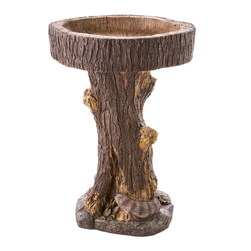 Resin Raccoon Bird Bath