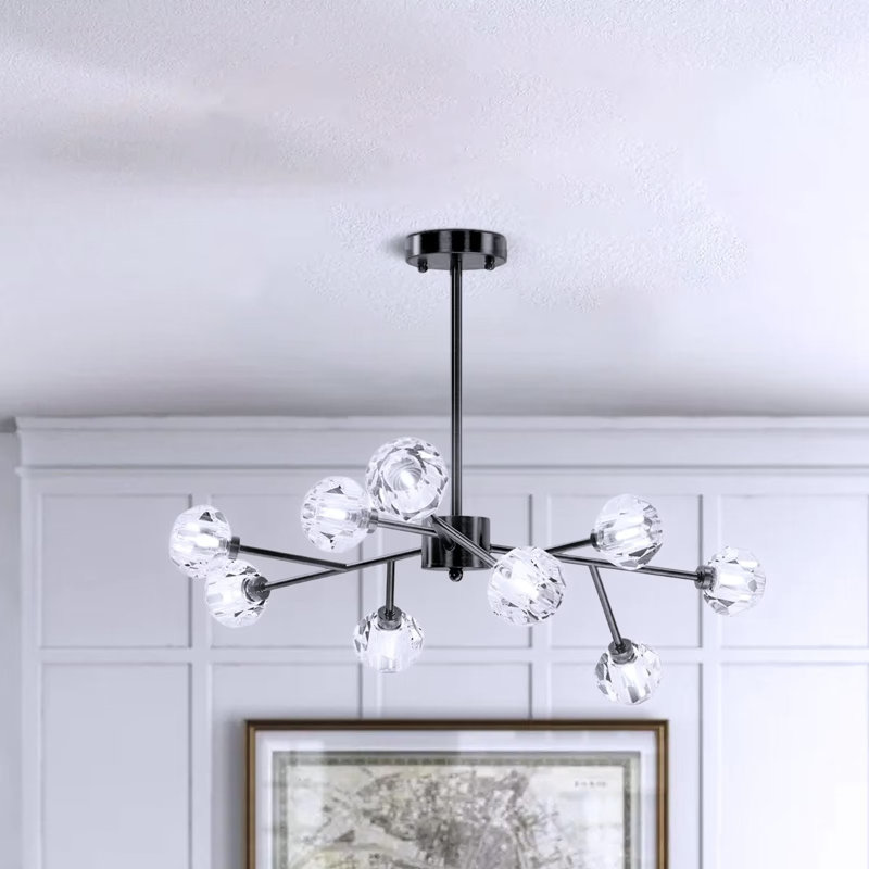 Lustre sphérique Spoutnik à 9 lumières Spoutnik, Noir