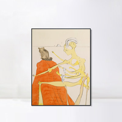 Impression giclée sur toile encadrée, série n° 109, par Salvador Dali : décoration murale pour salon, maison ou bureau (cadre noir fin, 45,7 x 61 cm).