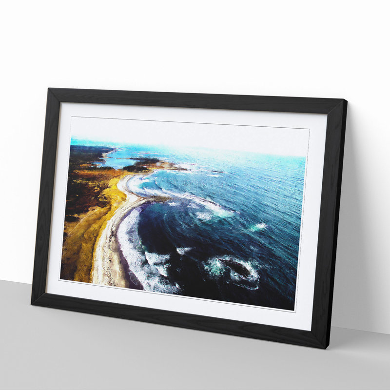 Tor Bay Seascape in Canada - Picture Frame Graphic Art, Black, 27cm H x 36cm W x 2cm D