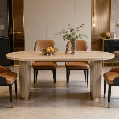 Oval Dining Table Double Pedestal
