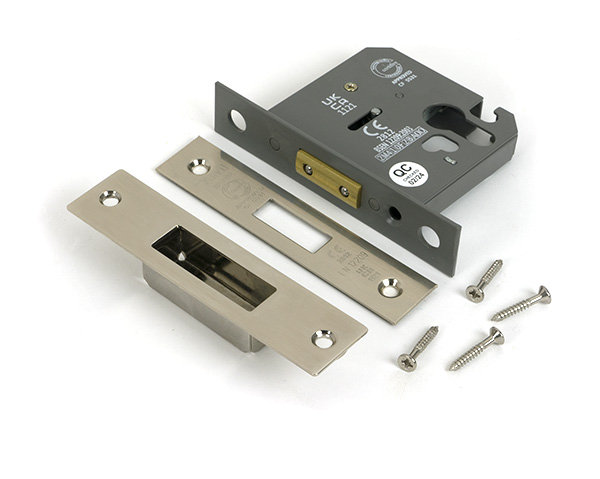 Polished Chrome 3" Euro Profile Dead Lock, Polished Nickel