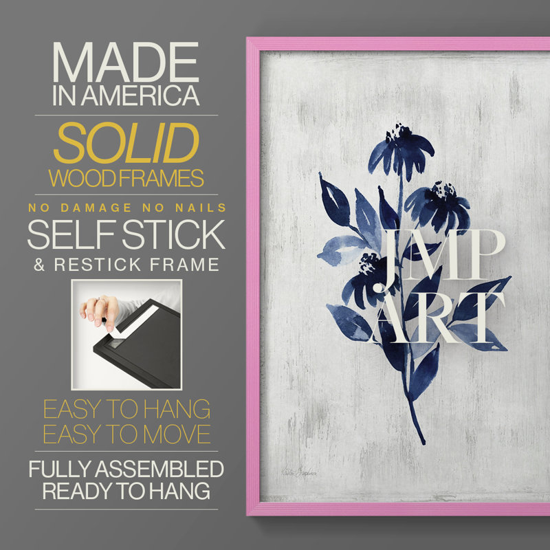 Reproduction encadrée Wild Indigo I-Premium - prêt à être accroché - aucun clou requis - aucun clou requis, H 15 po x l 24 po