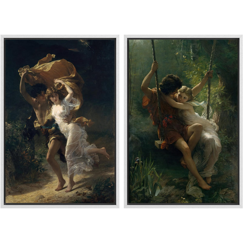 «Mythical Echoes Classic Mythology-Inspired Artwork Duo», 2 pièces sur toile, Blanc, H 24 po x l 32 po