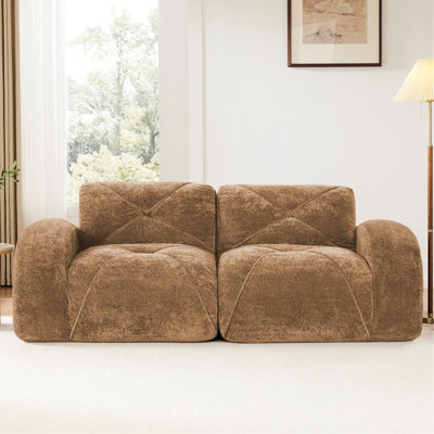 Camel 2 désossé avec design, tissu de velours doux, fond glissant, éponge haute densité 32D, structure ergonomique, sans assemblage pour les réunions de famille, revêtement, couleur, soirées tranquilles