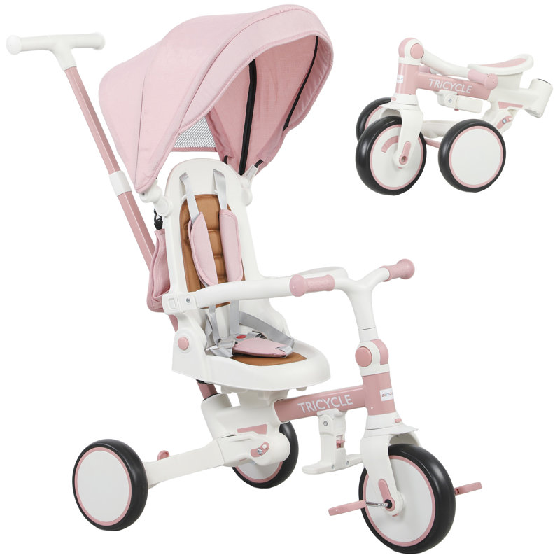 Zoomie Kids Push/Pull Ride On, Pink