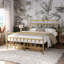 Metal Bed Frame with Vintage Headboard-440224278-435665686