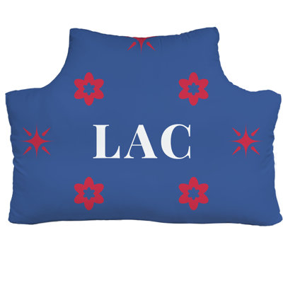 LA Colors Red Blue White Headboard Pillow Twin 39.5 inch x 29.5 inch