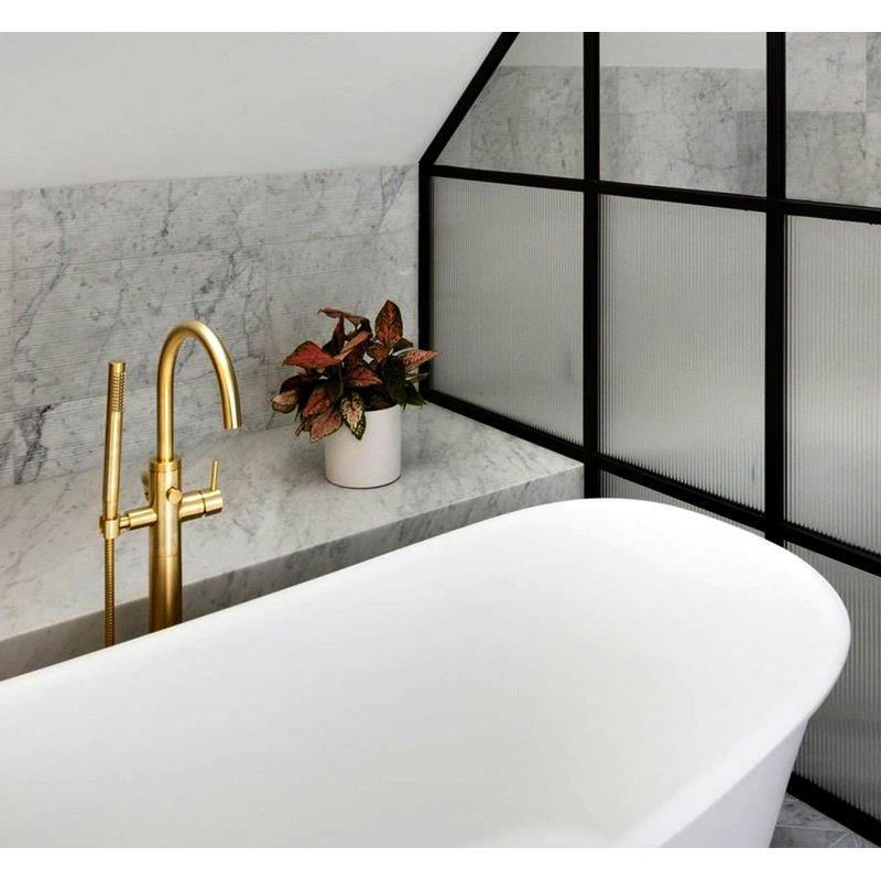 Cloud 62" x 29.875" Freestanding Soaking Solid Surface Bathtub with Wetmar Bio, White Matte, White