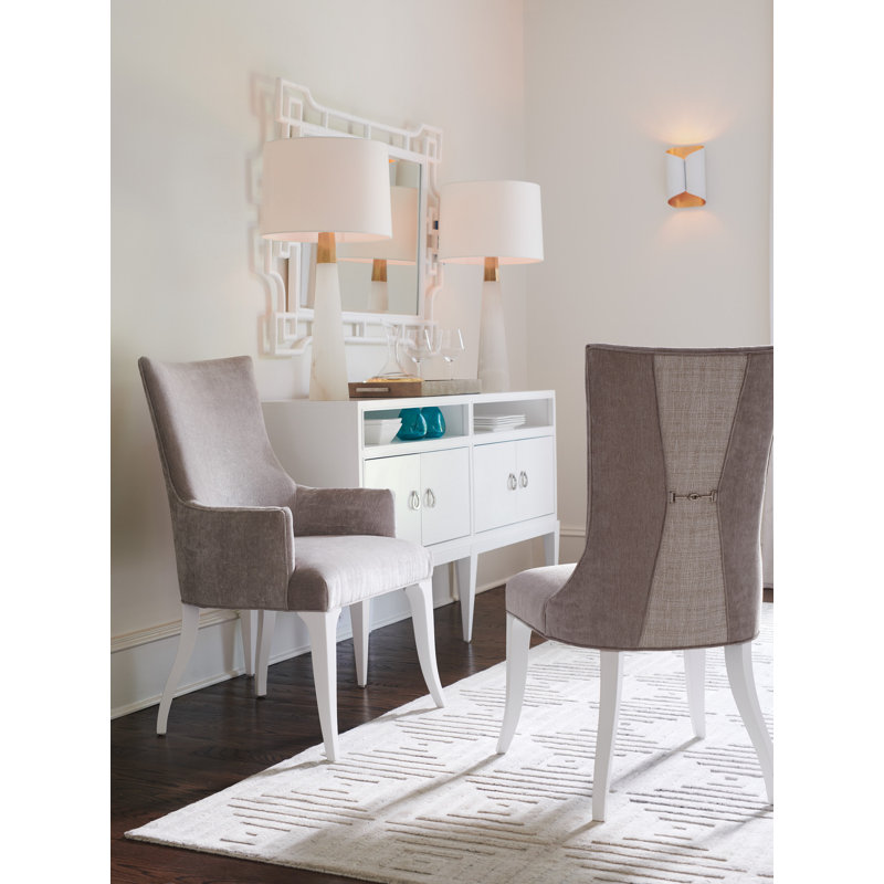 Sebring Beige Upholstered Arm Chair with Wood Legs