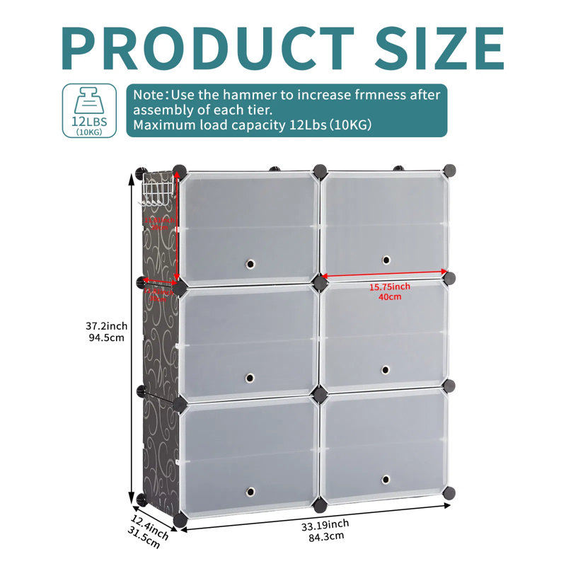 Armoire de rangement pour chaussures empilable avec portes - Organisateur amovible et peu encombrant pour vestibule, chambre à coucher ou bureau