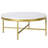 Kymorah 36" Faux Marble And Steel Round Coffee Table-2068666624