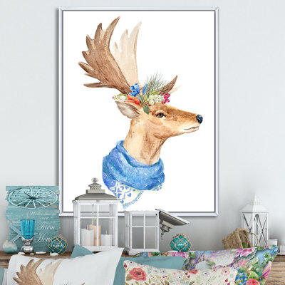 Portrait de chevreuil pour enfants - peinture sur toile