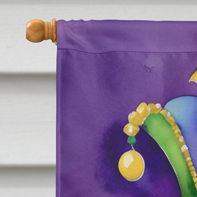 Double Sided 40'' H x 28'' W Polyester Mardi Gras House Flag
