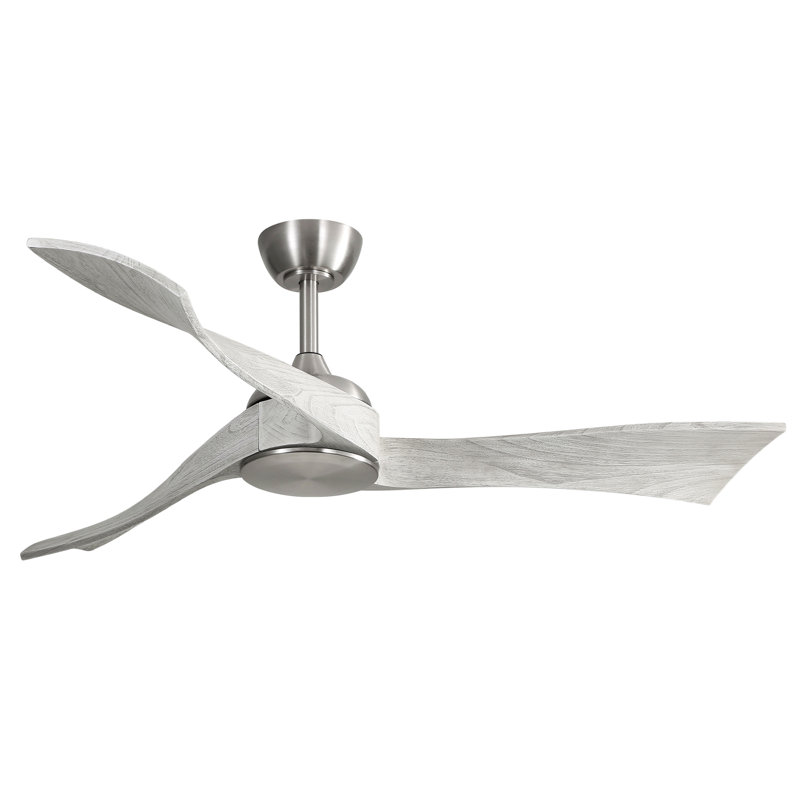 Ventilateur de plafond 52 pouces sans lumière 6 fonctions de vitesse du vent et 3 moteurs à courant continu réversible