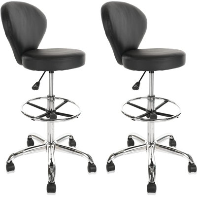 Height Adjustable Lab Stool with Foot Rest