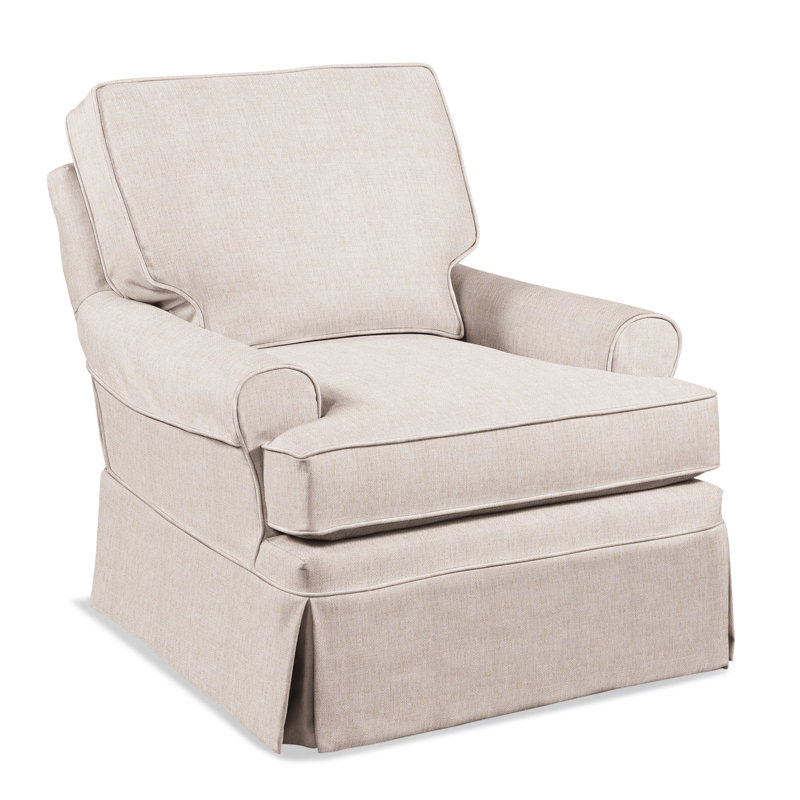 Belmont Swivel Armchair, White Sugar Performance; 0863-91