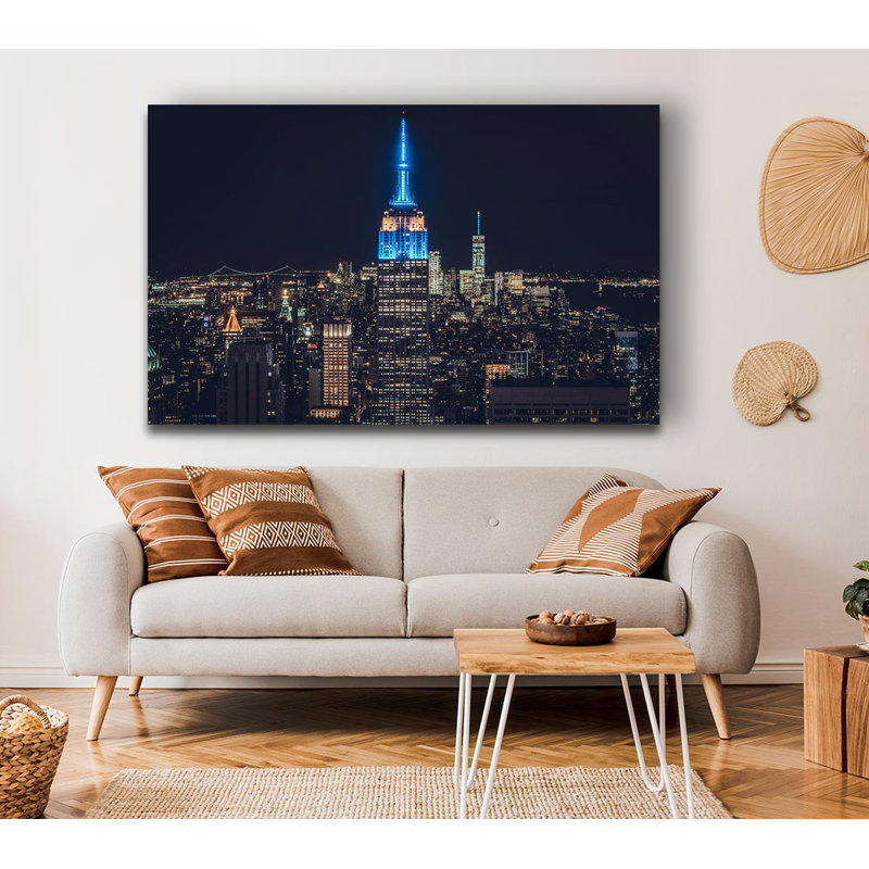 Lighting Up The Building - Wrapped Canvas Print, 66cm H x 106.6cm W