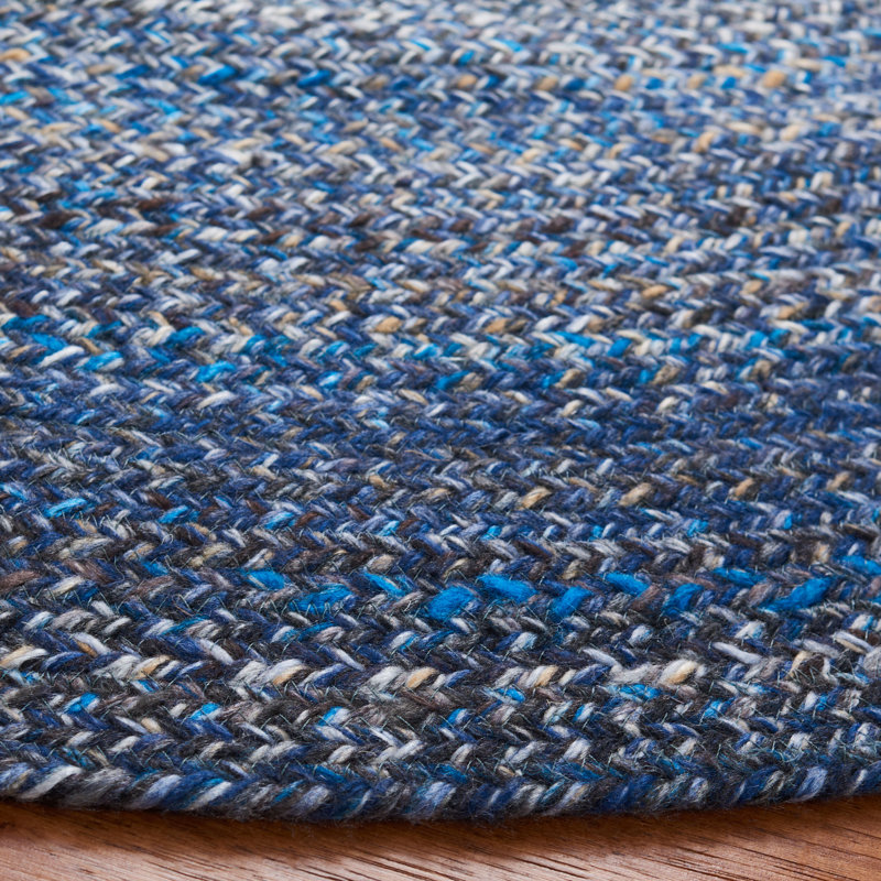 Round Alik Flatweave Area Rug, Round 152 cm, Navy