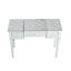 Console à miroir en verre avec motif en damier et incrustation de losanges. Pratique pour la routine beauté du matin. Miroir caché de bureau Great Polyvalent, différent