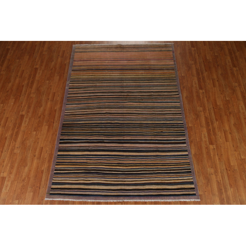 Tapis tout rayé Gabbeh 6 x 9