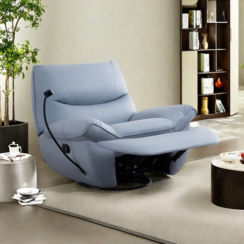 Fauteuil inclinable ergonomique en similicuir, Bleu