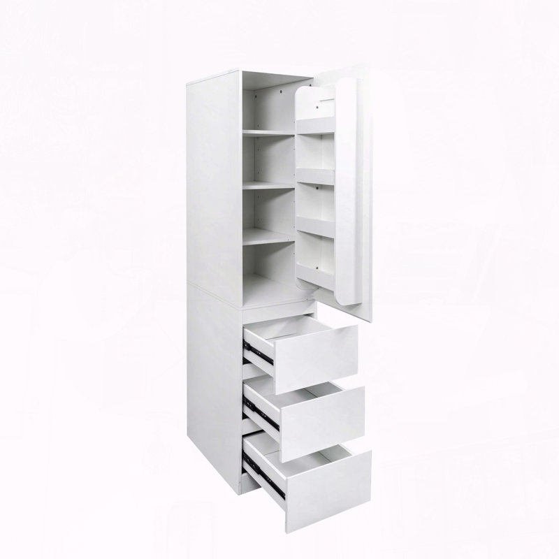 Armoire de rangement de cuisine avec portes, tablettes et tiroirs
