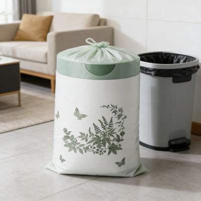 Petits sacs à ordures à cordon, sacs à ordures sans déchirure de 1,1 mil d'épaisseur avec parfum d'absinthe pour salle de bain, cuisine, bureau et chambre à coucher, 96 gallons