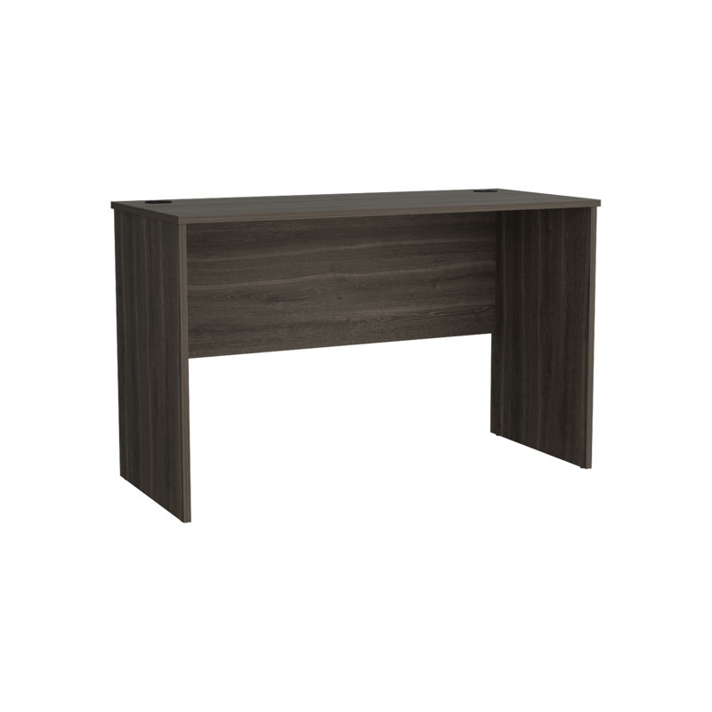 Bureau d'ordinateur 47 po blanc - Espace de travail moderne et spacieux pour la chambre à coucher, Marron foncé