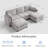 106" Wide Reversible U-Shaped Modern Modular Sectional Sofa With 2 Storage Ottomans, Charging Port, Arm Pillows, Side Pockets-1731675221