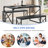 Aithan 3-Piece 43.3 Inch Black Dining Table Set with Benches, Rustic Kitchen Table Set for Small Spaces, Modern Farmhouse Dining Set with Bench for Kitchen & Dining Room-1957284056-1960973184