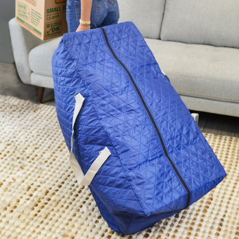 Medium (50 Gallon) Quilted Rolling Storage Bag - Blue, Blue, 18"H x 36"W x 18"D