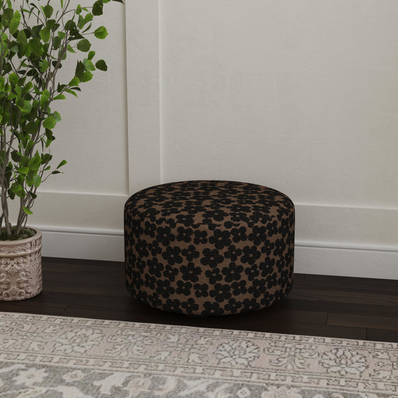 Repose-pieds Lenora, Floral noir / brun