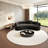 Black curved negotiating sofa-103978032