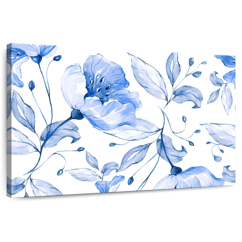 Harnek fleurs bleues printanières, H 8 po x l 12 po