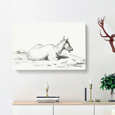 Lying Goat by Jean Bernard - Wrapped Canvas Art - Wrapped Canvas