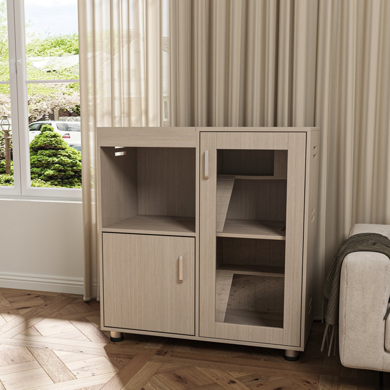 Cage à hamster avec armoire de rangement et fenêtres en acrylique - pour petits animaux domestiques, Bois