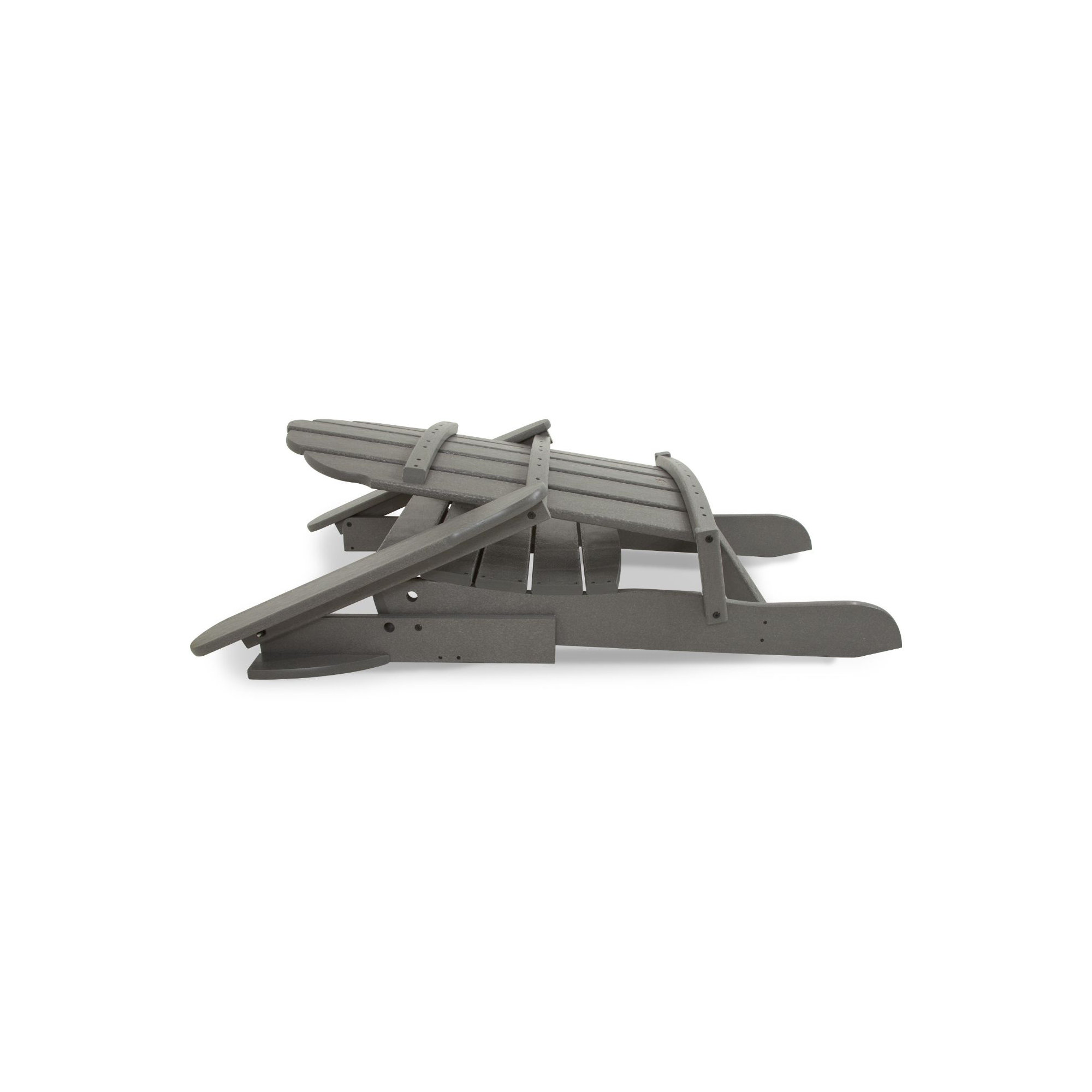 POLYWOOD Classic Adirondack Oversized Folding Adirondack Chair, Slate Gray