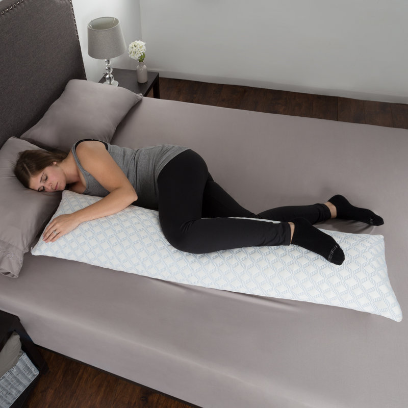 Cooling Memory Foam Body Pillow - Provides Cooling Relief for Side and Back Sleepers