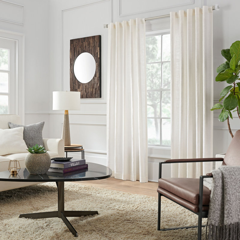 Mode Premium Collection 1 1/8 in Diameter Wall Mounted Rod Set with Clear Square Finials, Nickel, 36" - 72"