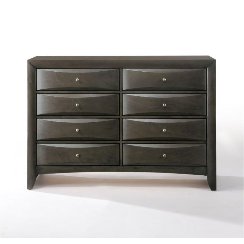 Commode 8 tiroirs Meik, Gris