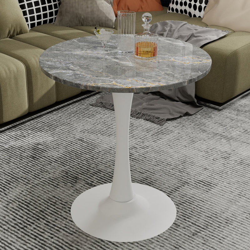 Table basse blanche 27,6 pouces