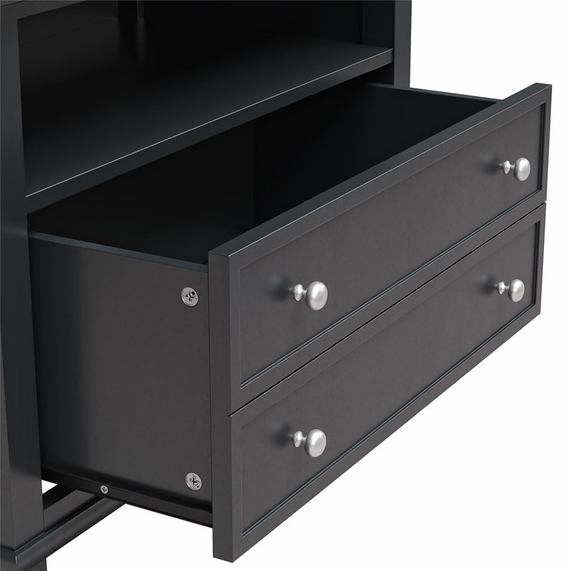 Table de chevet large avec tiroir Caseton, Noir
