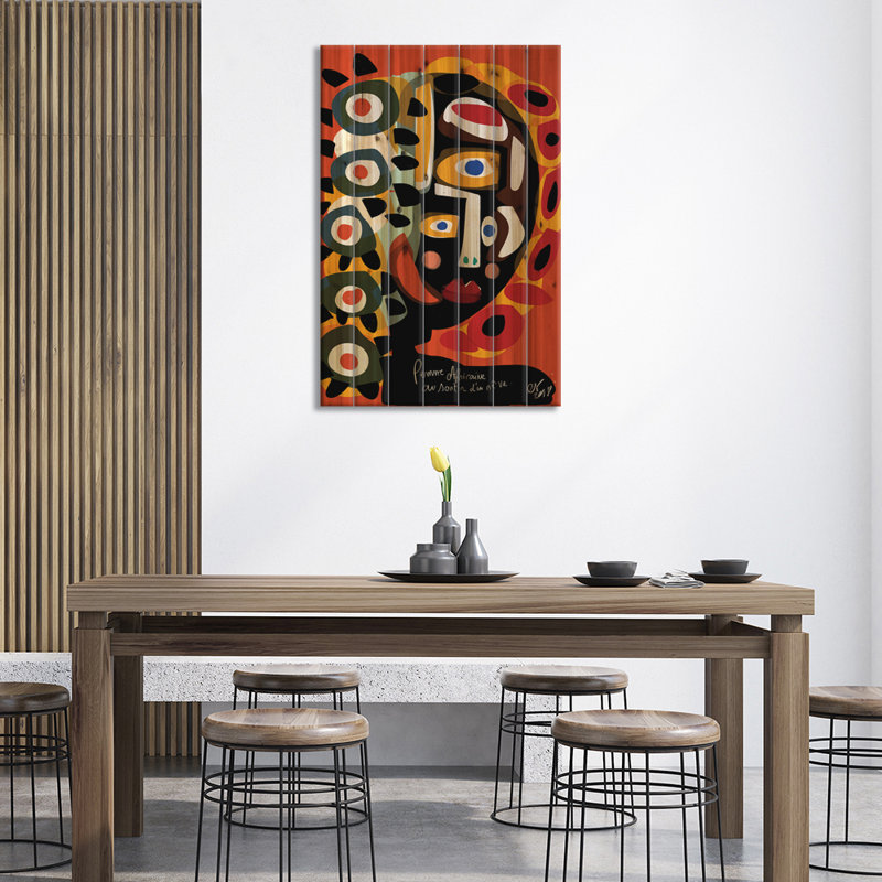 «Eltra African Woman Is Dreaming», reproduction sur bois sans cadre, H 40 po x l 26 po x P 1,5 po