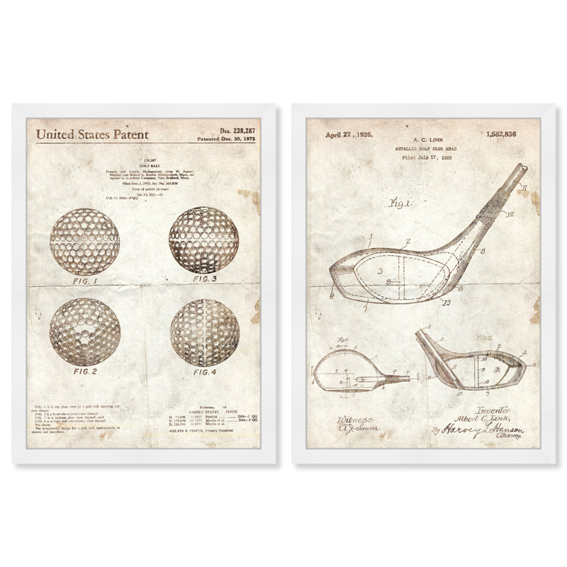 Golf Essentials - Ensemble de 2 reproductions de cadres photo simples