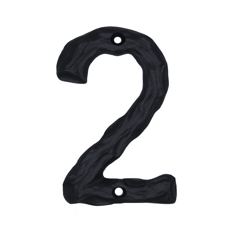 Numéro de maison de 4 po, 2, Noir mat
