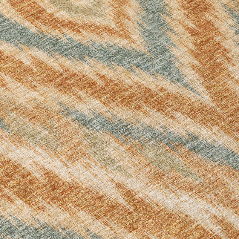 Tapis Ceajay ACN3071 Ikat lavable à la machine pour intérieur/extérieur, Terra Cotta, 5 pi x 7 pi 6 po