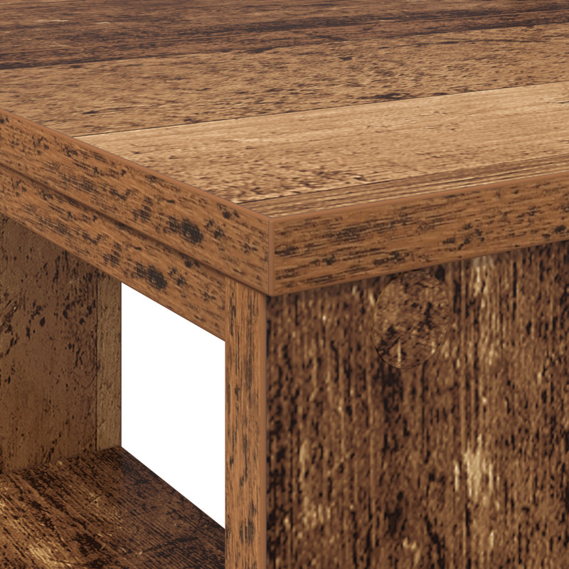 Corner Desk MDF Medium Storage Corner Desk, Old Wood
