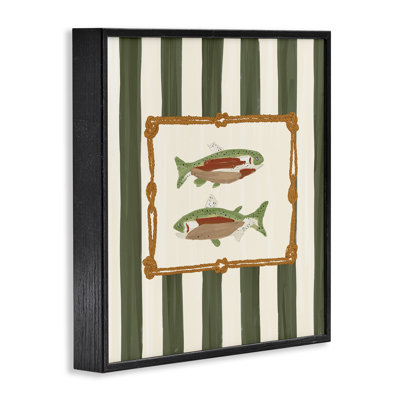 «Gone Fishing Green Stripes», estampe numérique, design par Veronica Lara